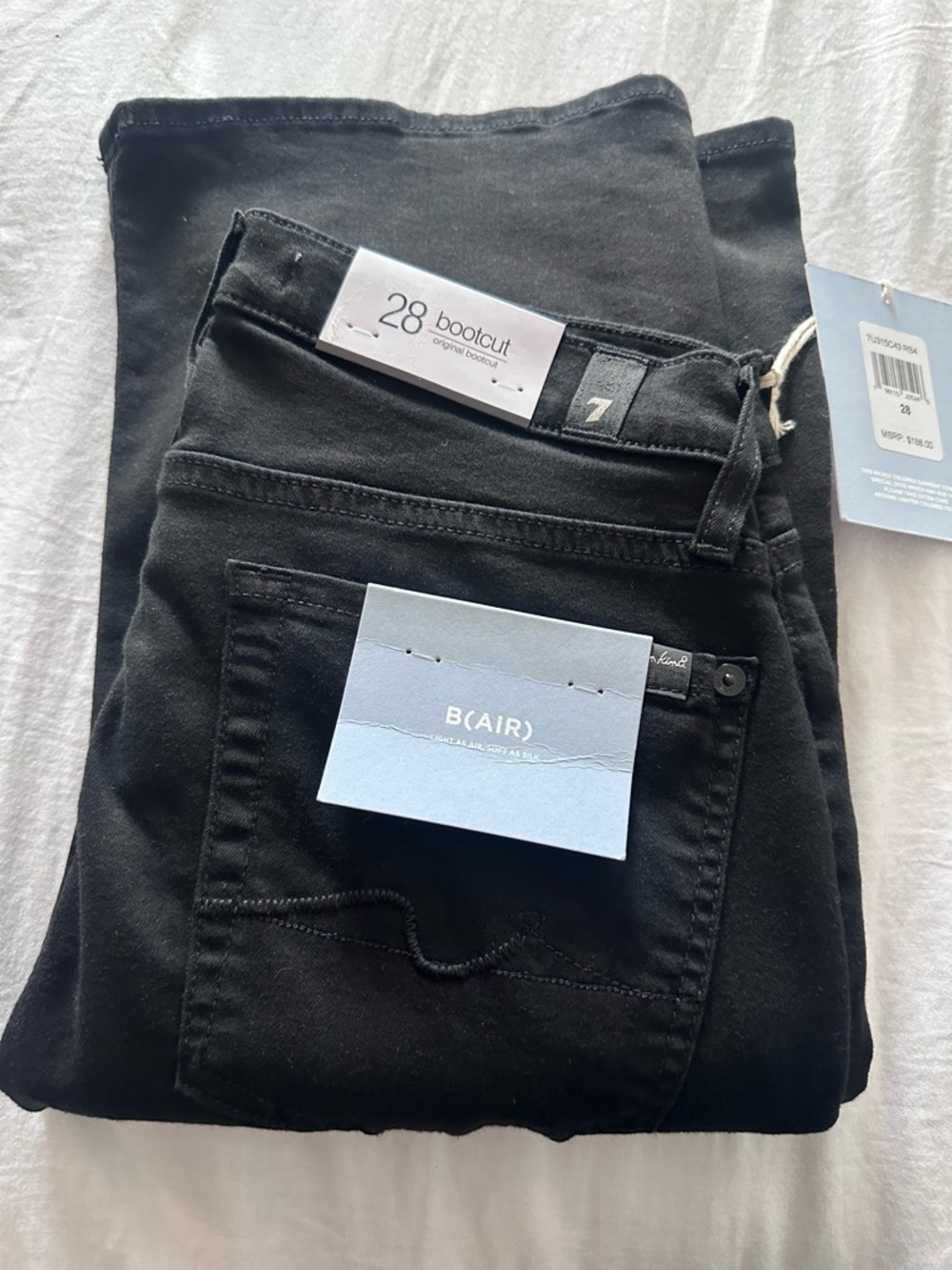 7 For All Mankind Women’s  Bootcut Jeans in Black 28x34